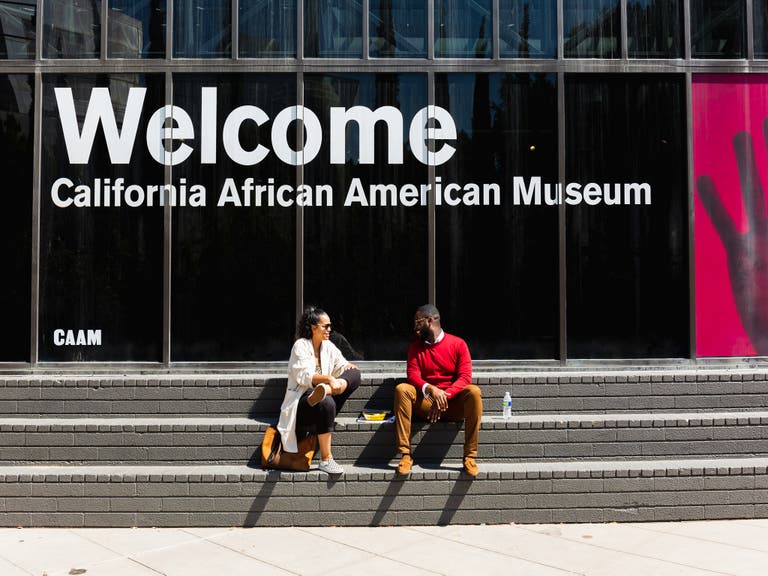 Entrance to the California African American Museum (CAAM) in Exposition Park