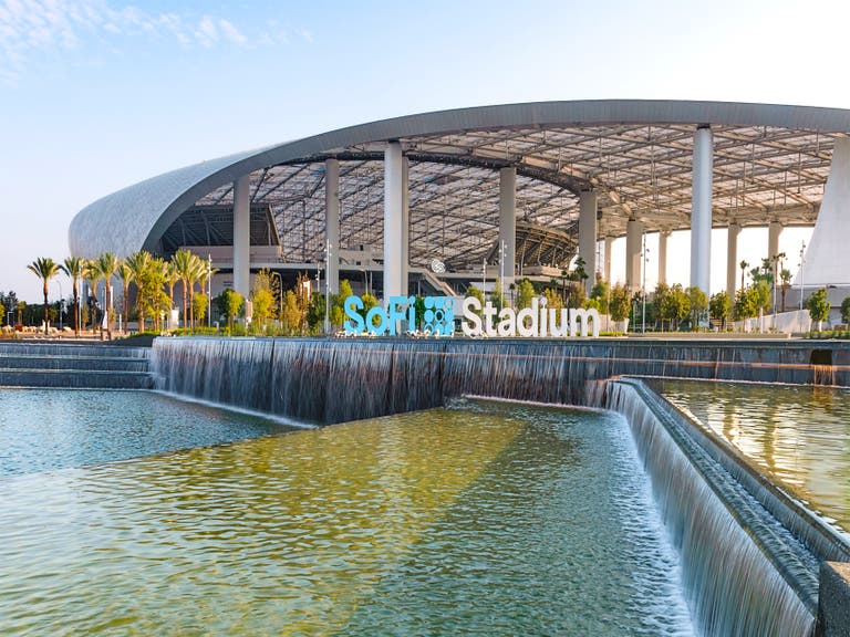 View of Lake Park at SoFi Stadium