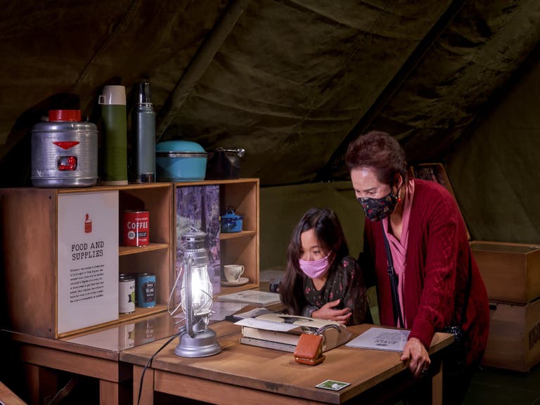Replica of Jane Goodall's research tent from "Becoming Jane" at the Natural History Museum